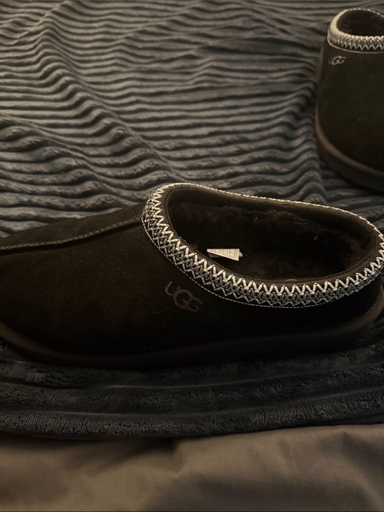 UGG Black Suede Slip-On Clog with Contrast Trim - Tasman Slippers - Size 11 Mens main image 6